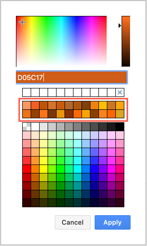 The default present colours can be customised in draw.io