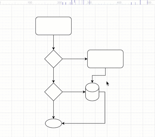 Change the path of a connector between shapes in diagrams.net